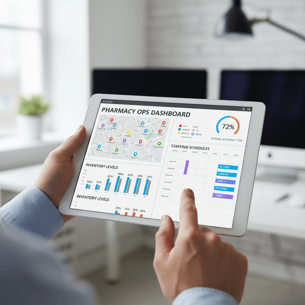 Digital tablet displaying real-time service updates
